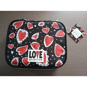 Brighton Hearts A Flutter Travel Jewelry Case NWT Zip Around Organizer Red Black